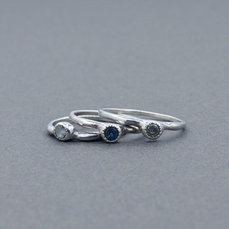 Curvy stone ring - General Rings - Other Metals Silver