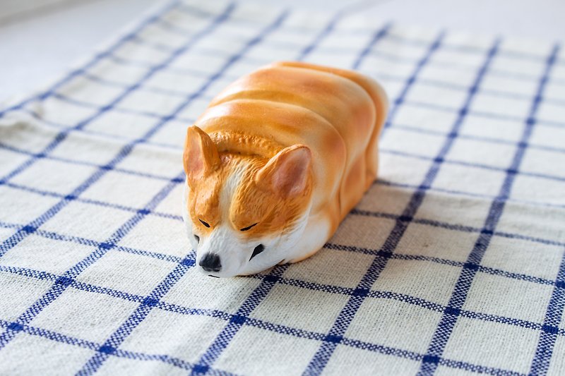 Corgi Toast Dog Series Animal Decoration - ตุ๊กตา - เรซิน สีส้ม