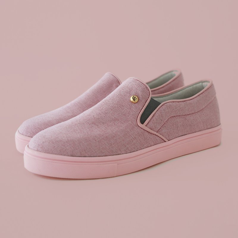 WL Sneaker Collection (Sugar Pink) cherry pink casual - รองเท้าอ็อกฟอร์ดผู้หญิง - ผ้าฝ้าย/ผ้าลินิน สึชมพู