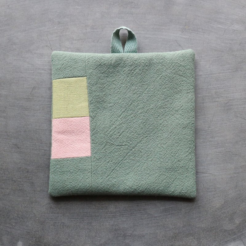 Patchwork coaster 237 - Coasters - Cotton & Hemp Green