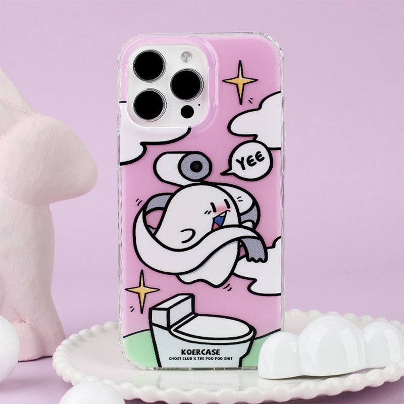 Bathroom Poop Ghost iPhone Case - เคส/ซองมือถือ - วัสดุอื่นๆ 