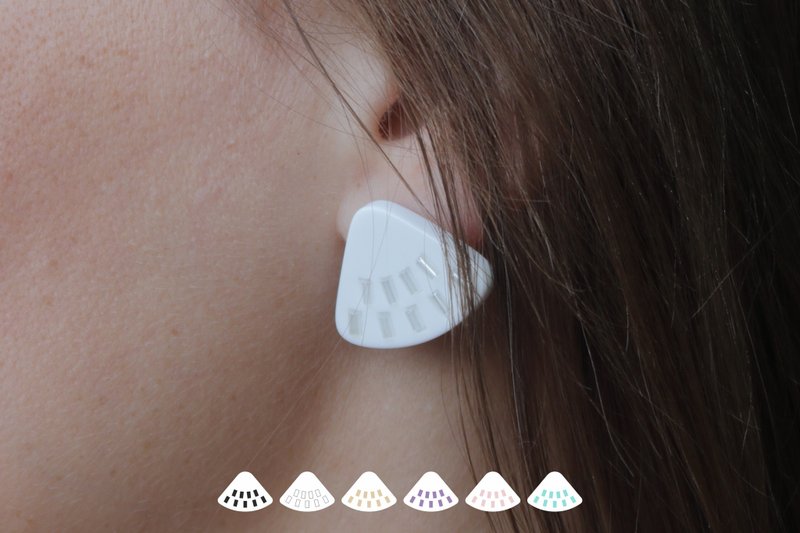 Multicolor earrings, multicolor beads, handmade resin jewelry, epoxy resin - 耳環/耳夾/耳骨夾 - 樹脂 多色