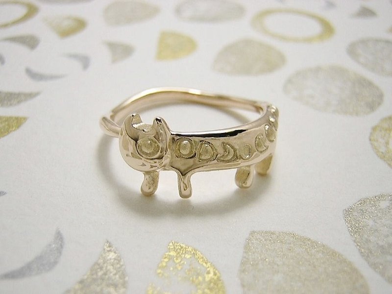 金の月から来たステネコくん ( miaow from the golden moon ( cat moon K10 gold ring 貓 猫 月 指环 金)) - 戒指 - 貴金屬 金色