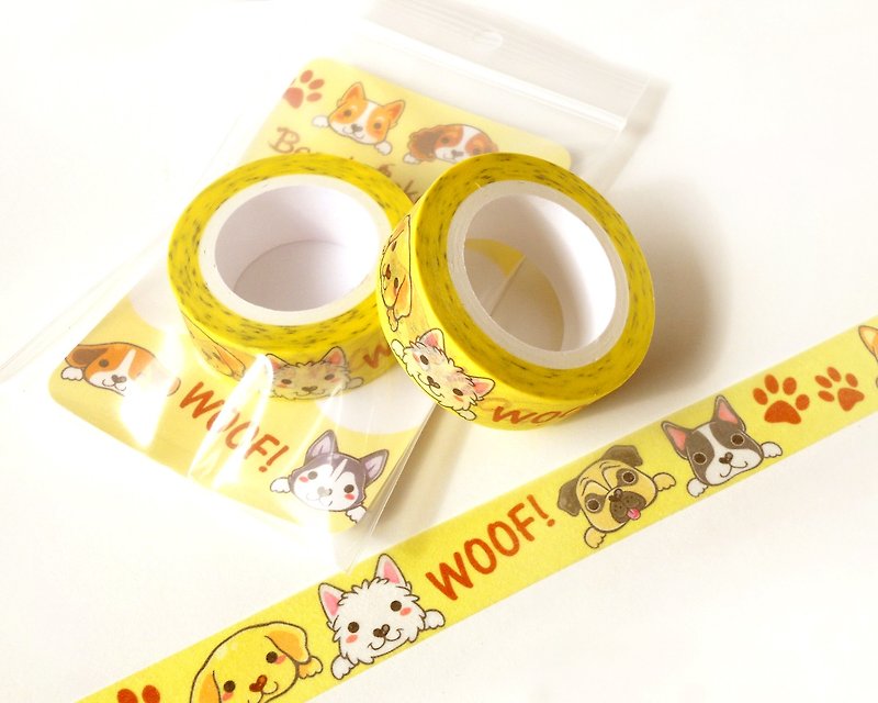 Dogs Washi Tape - Deco Tape - Planner Accessories - มาสกิ้งเทป - กระดาษ หลากหลายสี