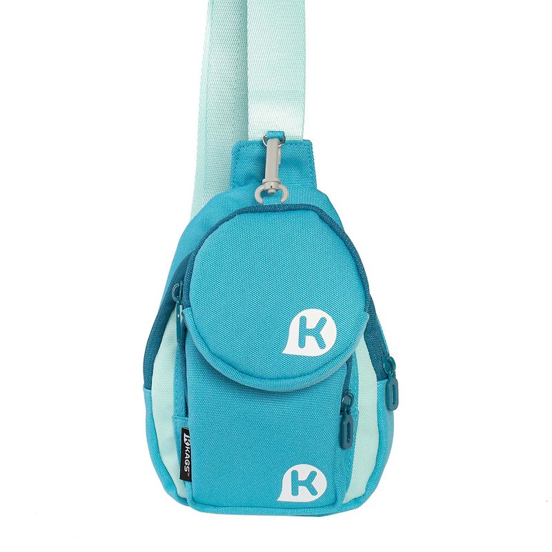 WEEKEND 系列斜背包/單肩包連零錢包 - 藍綠色 - 側背包/斜背包 - 聚酯纖維 藍色