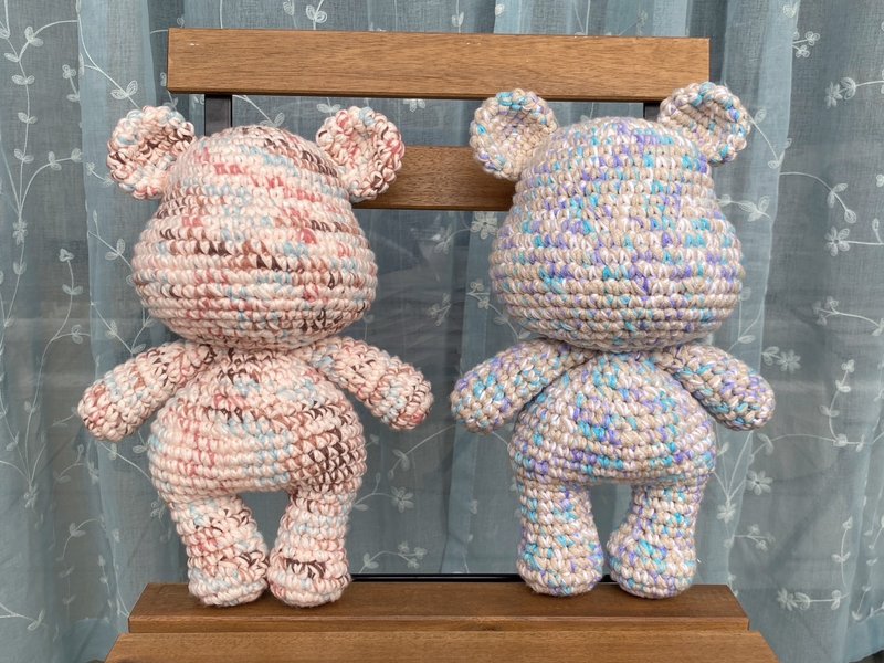 Hand knitted big bear - Knitting, Embroidery, Felted Wool & Sewing - Cotton & Hemp Pink