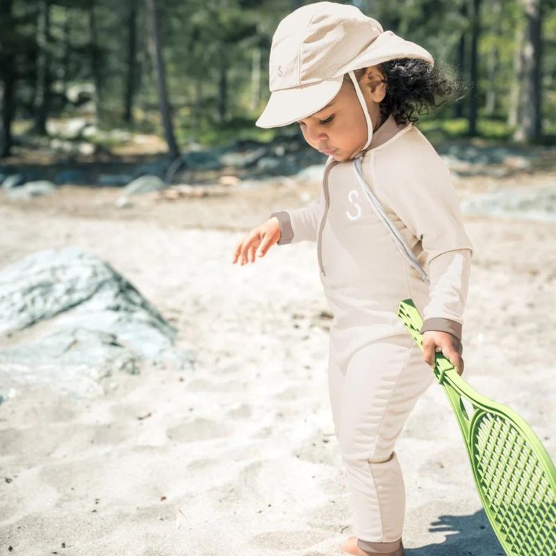 Stuckies - Long Sleeve One Piece/Swimsuit (UPF 50+) - Shell White - Swimsuits & Swimming Accessories - Other Man-Made Fibers 