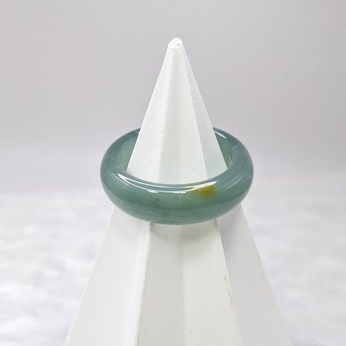 緣圓翡翠 危料瓜料藍水灑金戒指 玉戒 國際圍16 內徑19 | 天然A貨翡翠