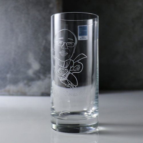MSA玻璃雕刻 275cc【德國蔡司】(寫實版+漫畫超人)肖像客製水晶杯客製化送禮