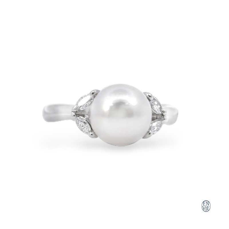 Platinum AKOYA Pearl Diamond Ring Platinum AKOYA Pearl Diamond Ring - แหวนทั่วไป - เครื่องประดับ 