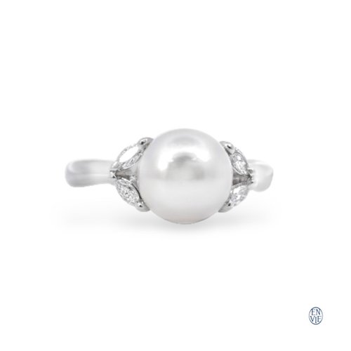 ENVIE 頂級鉑金 AKOYA珍珠戒指 Platinum Pearl Diamond Ring