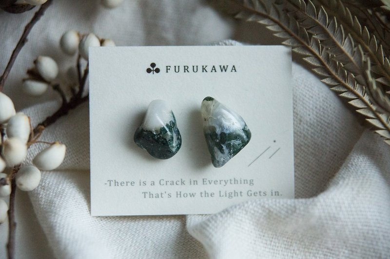 CRACK | Mineral Earrings | EARRINGS - ต่างหู - หยก สีเขียว