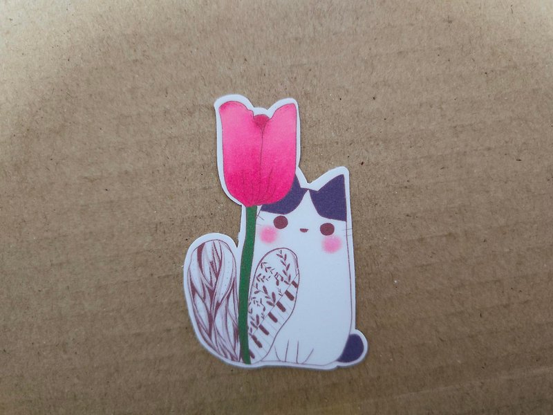 FLower Cat cute sticker journal sticker - Stickers - Paper 
