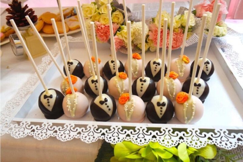 C.Angel fortune cookie [small dessert Series] wedding was small relative to the bride and groom under the present arrangement ❥ ❥ lollipop cake handmade gift box set of 10 - ของคาวและพาย - อาหารสด 