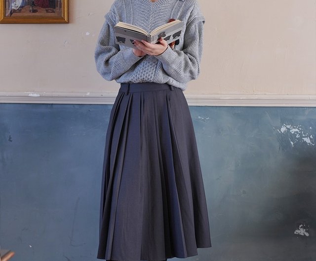 グレー/ブラウン チェック くるみ割り人形 フレンチ ヴィンテージ