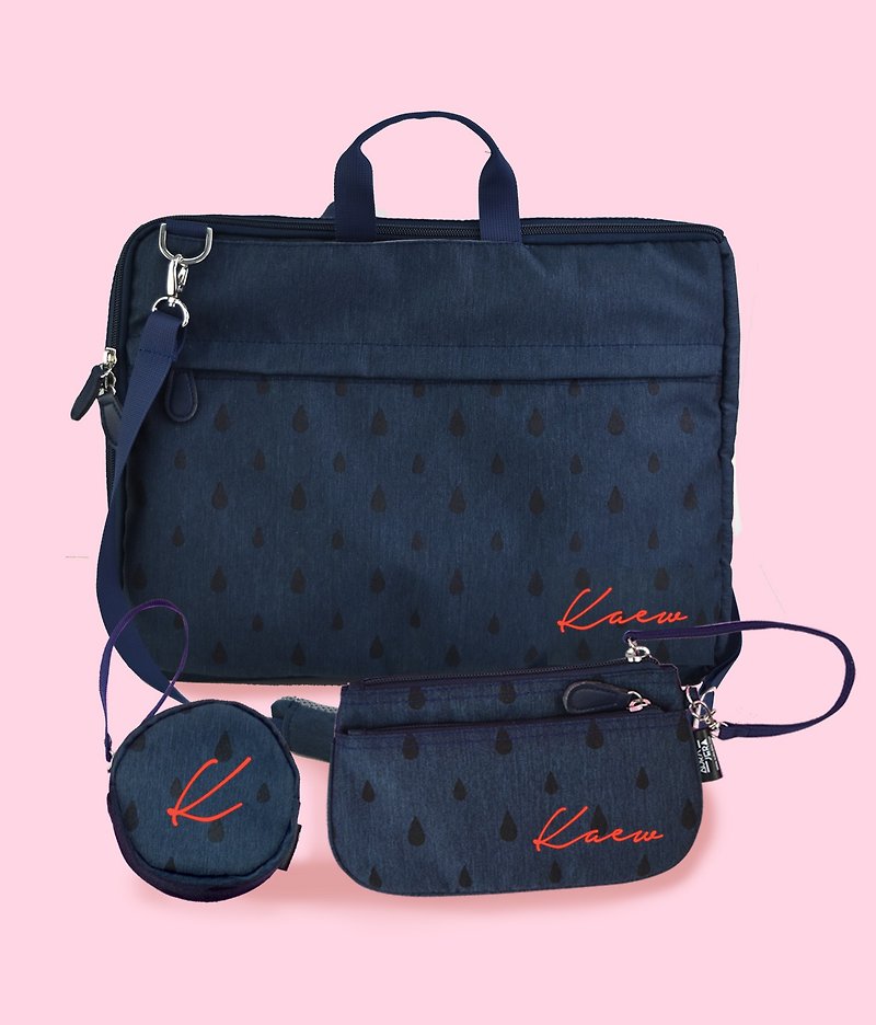 Goody bag ,laptop bag ,clutch ,pouch name cusmize on the bag - 側背包/斜背包 - 聚酯纖維 粉紅色