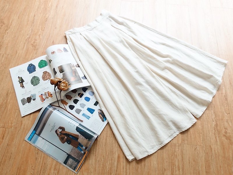 Vintage under / wide pants no.128 tk - Women's Pants - Cotton & Hemp White