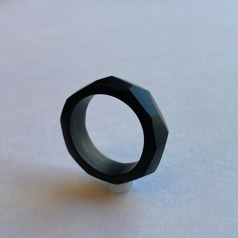 半寶石 戒指 黑色 - Obsidian ring(matte)