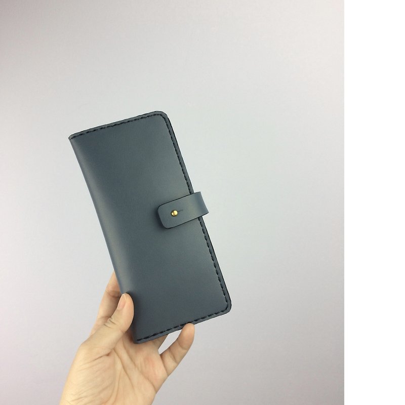 Zemoneni unisex leather purse Wallet in grey color - กระเป๋าสตางค์ - หนังแท้ สีเทา