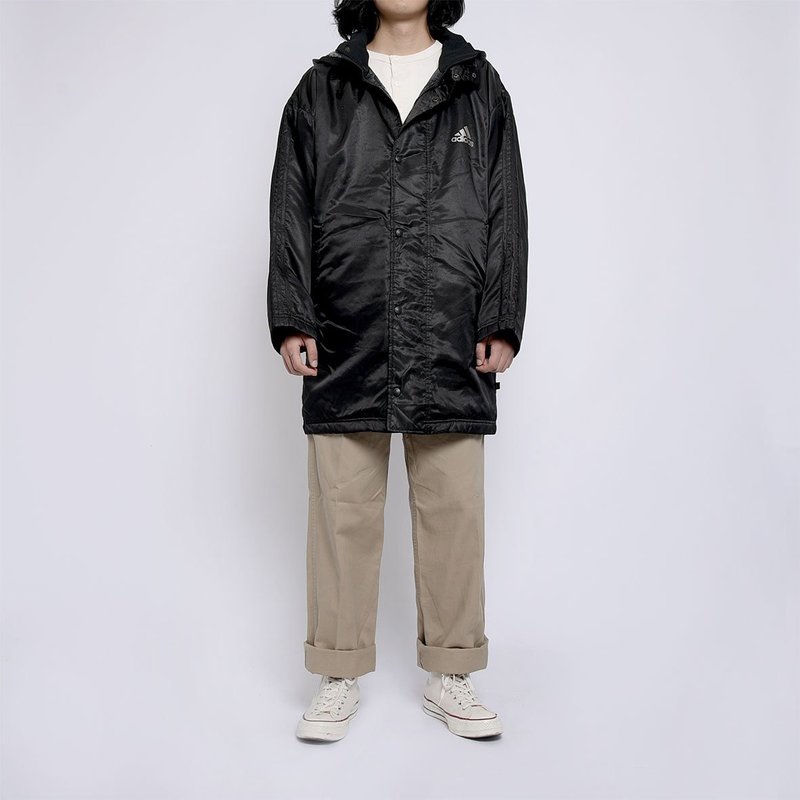 Adidas長版運動風衣外套 / Vintage 古著 - 帽T/大學T - 其他材質 黑色