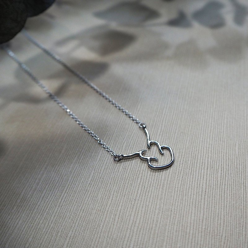 twin hearts necklace - Necklaces - Silver Silver