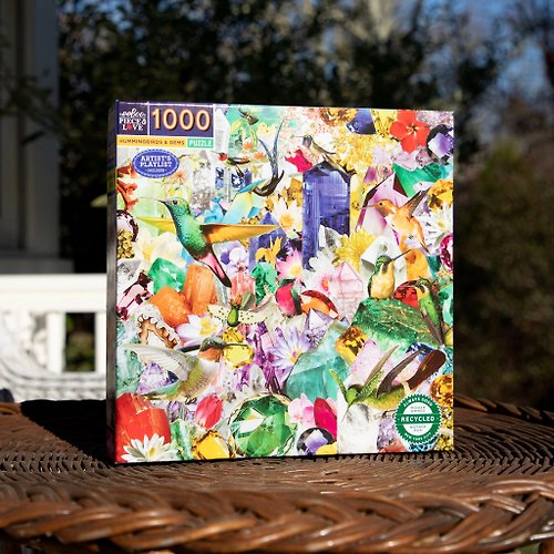 eeBoo 台灣總代理 eeBoo 1000片拼圖- 蜂鳥與寶石Hummingbirds and Gems 1000 Piece