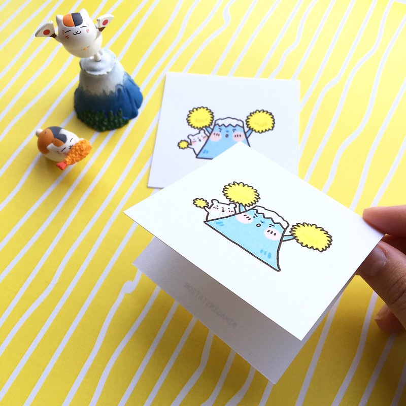 心意小卡－富士山啦啦隊 - 卡片/明信片 - 紙 黃色
