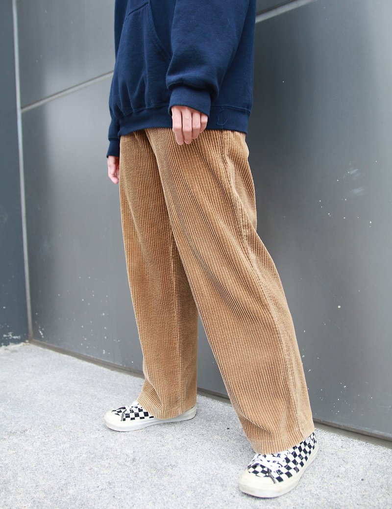 Back to Green:: Corduroy pants caramel khaki //vintage// - กางเกงขายาว - วัสดุอื่นๆ 