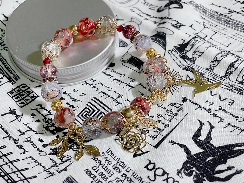 Glazed Beads Jewelry Handmade Goods Bracelet Bracelet Ladies Afternoon Tea - Bracelets - Glass Red
