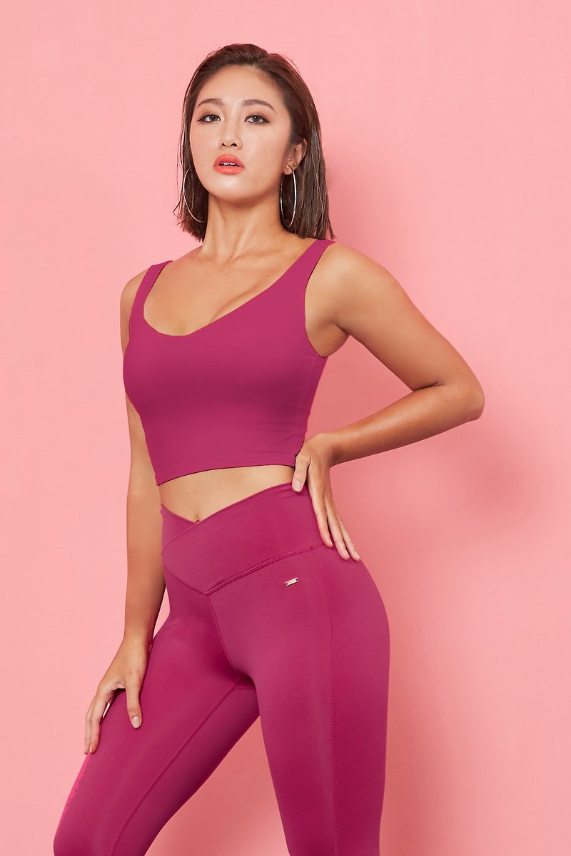 【XOFFIT】Functional focus all-match sports underwear burgundy rose - ชุดชั้นในกีฬาผู้หญิง - ไฟเบอร์อื่นๆ 