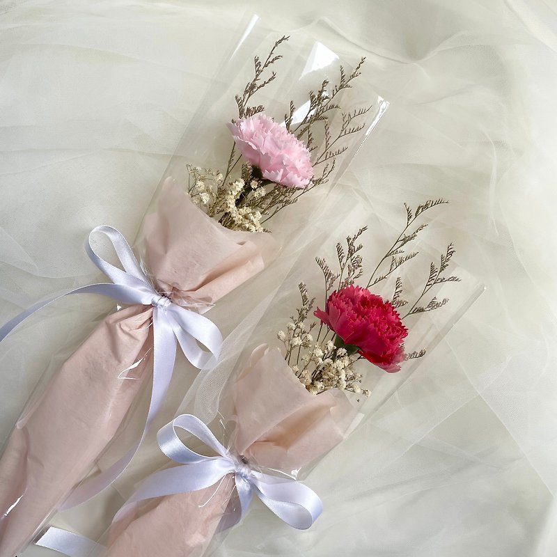 Ready Mother's Day carnation soap flower bouquet dry flower gift single small bouquet-C - ช่อดอกไม้แห้ง - วัสดุอื่นๆ 