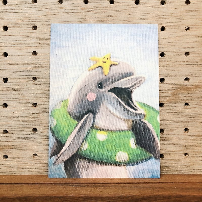 海豚泳圈 - 動物的日常系列 - 心意卡/卡片 - 紙 透明