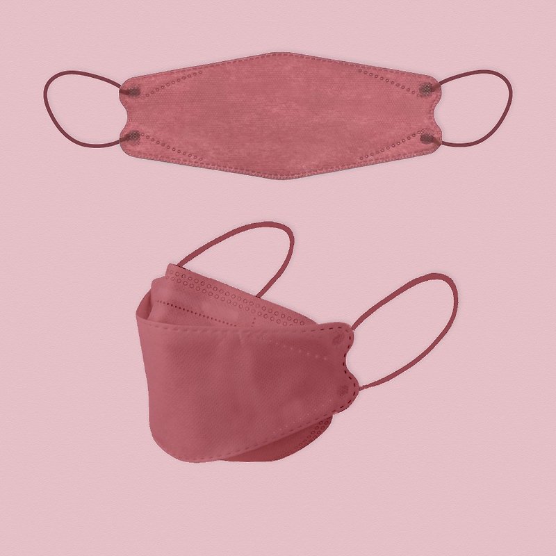台灣製 4D立體醫療口罩(10入) 成人 玫瑰粉 l THG兆鼎生醫 - 口罩/口罩收納套 - 其他人造纖維 紅色