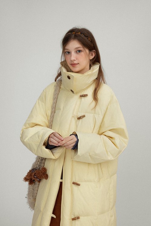Letm 冬季的暖暖 90白鴨絨牛角扣羽絨服