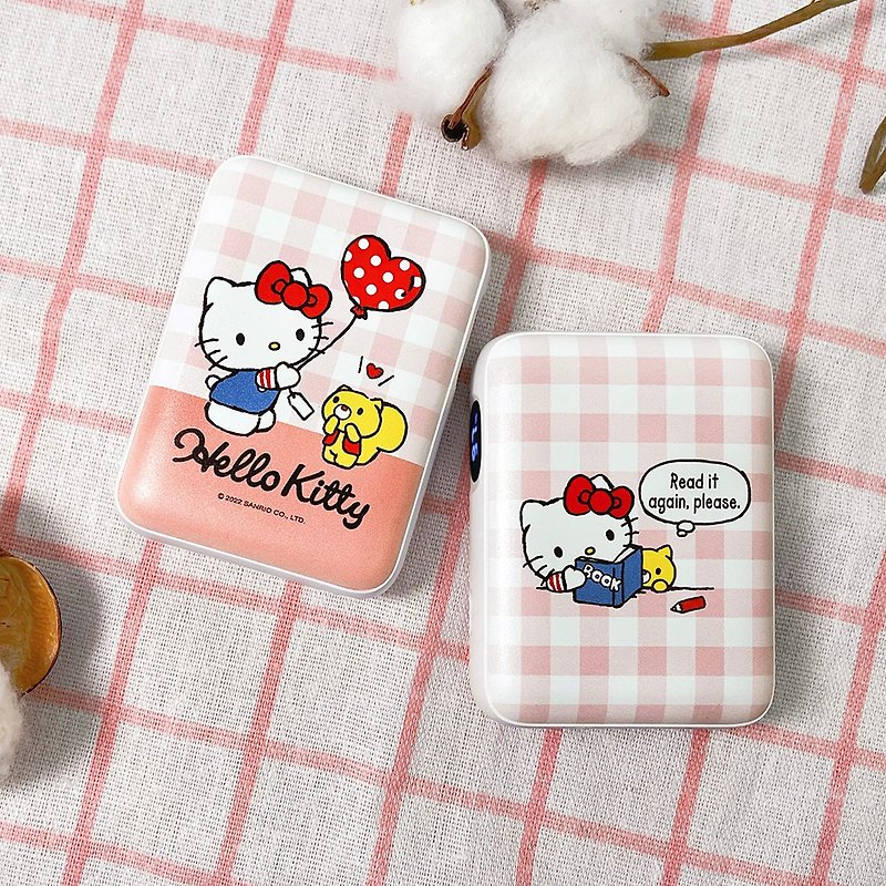【Hong Man】三麗鷗系列 口袋行動電源 格紋Hello Kitty - 行動電源/充電線 - 塑膠 紅色