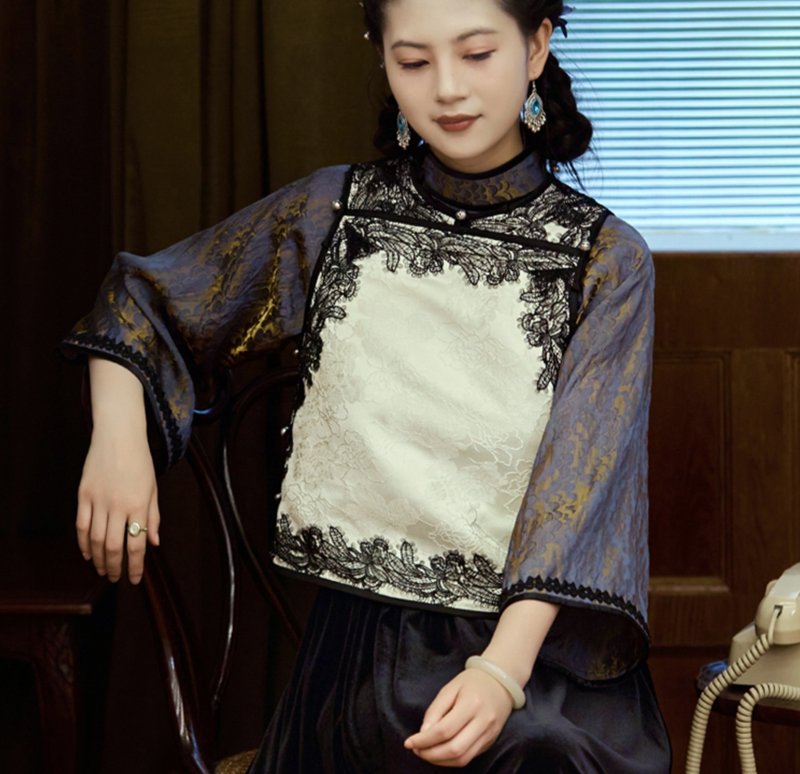 【金縷衣】 新中式復古/古法盤扣偏襟上衣/馬甲/半裙 - 女上衣/長袖上衣 - 其他材質 多色