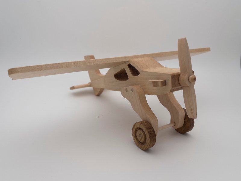 Wooden High Wing Airplane, Wooden Toy Airplane, Wood Plane, Natural Wood - Kids' Toys - Wood Brown