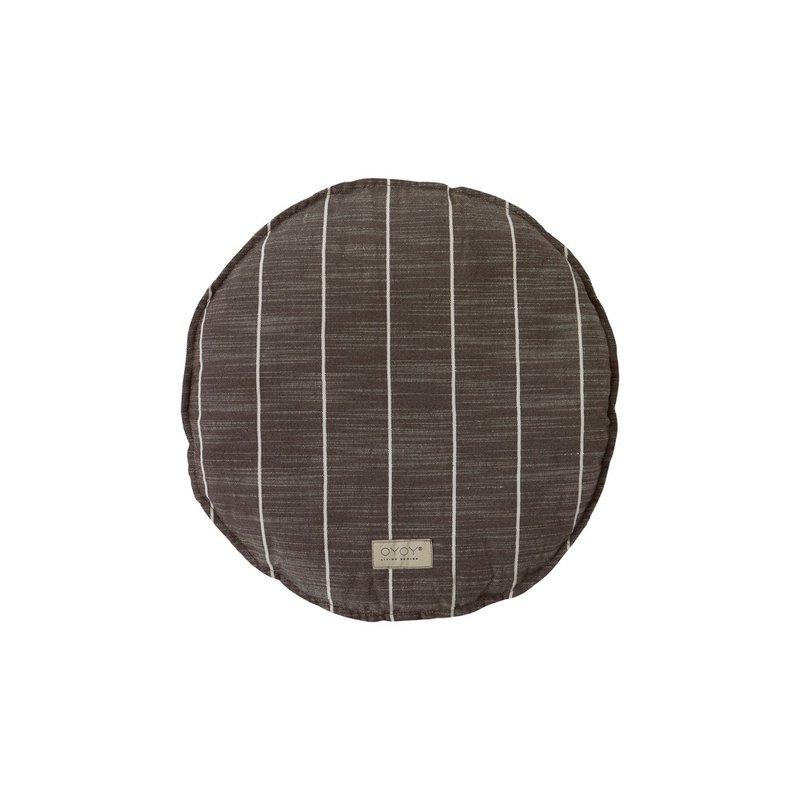 OYOY Kyoto Sustainable Series - Round Cushion / Chocolate - Pillows & Cushions - Eco-Friendly Materials Multicolor