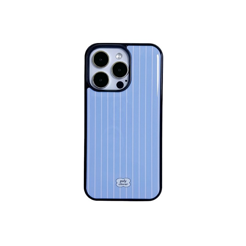 stripe blue Epoxy bumper phone case - Phone Cases - Other Materials Blue