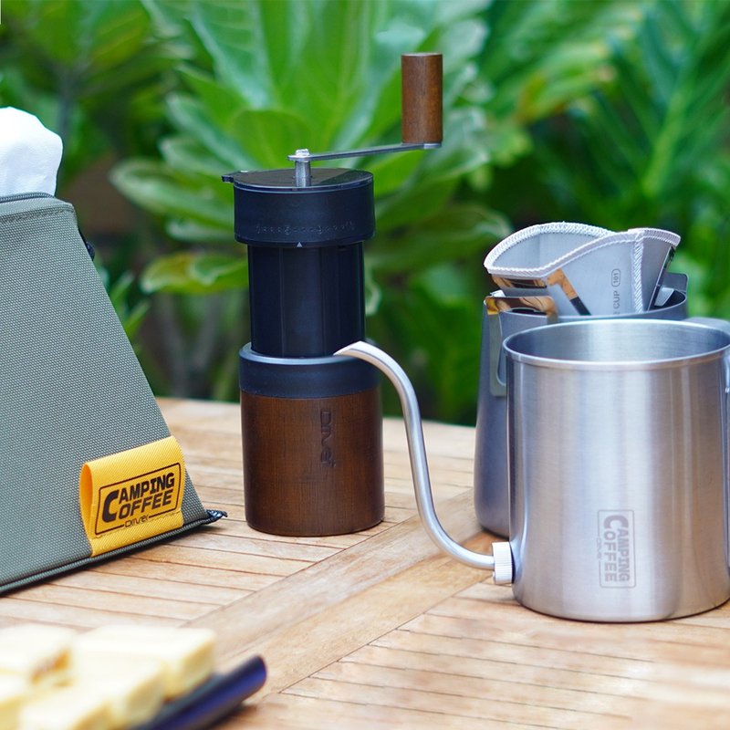 贈 防水溫度計丨Camping 戶外悠遊手沖組 1 - 咖啡壺/手沖壺 - 不鏽鋼 綠色