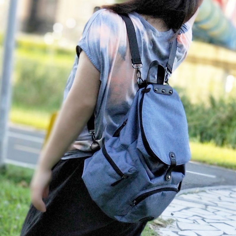 [After Love Pack Plus]-Denim blue mother bag/backpack/full moon gift first choice - กระเป๋าคุณแม่ - เส้นใยสังเคราะห์ สีน้ำเงิน