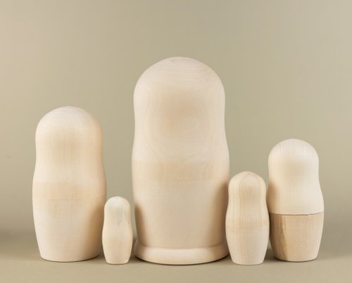 Unbemalte Nesting Dolls Holz DIY Blank Embryos Matryoshka SpielzeugZP 