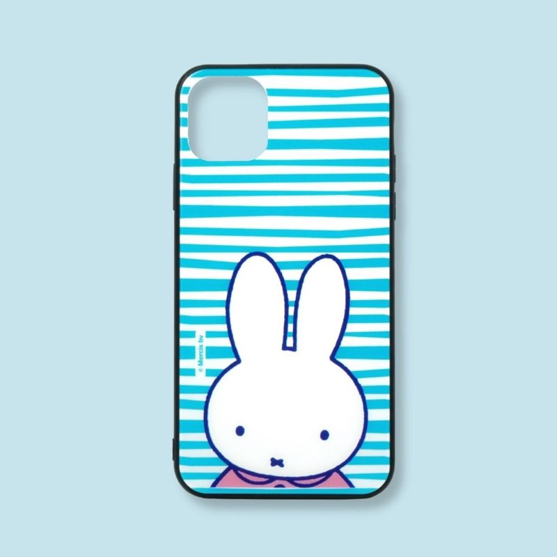 【iPhone系列】MIFFY授權-清心藍白 iPhone防摔玻璃手機殼 - 手機殼/手機套 - 玻璃 藍色