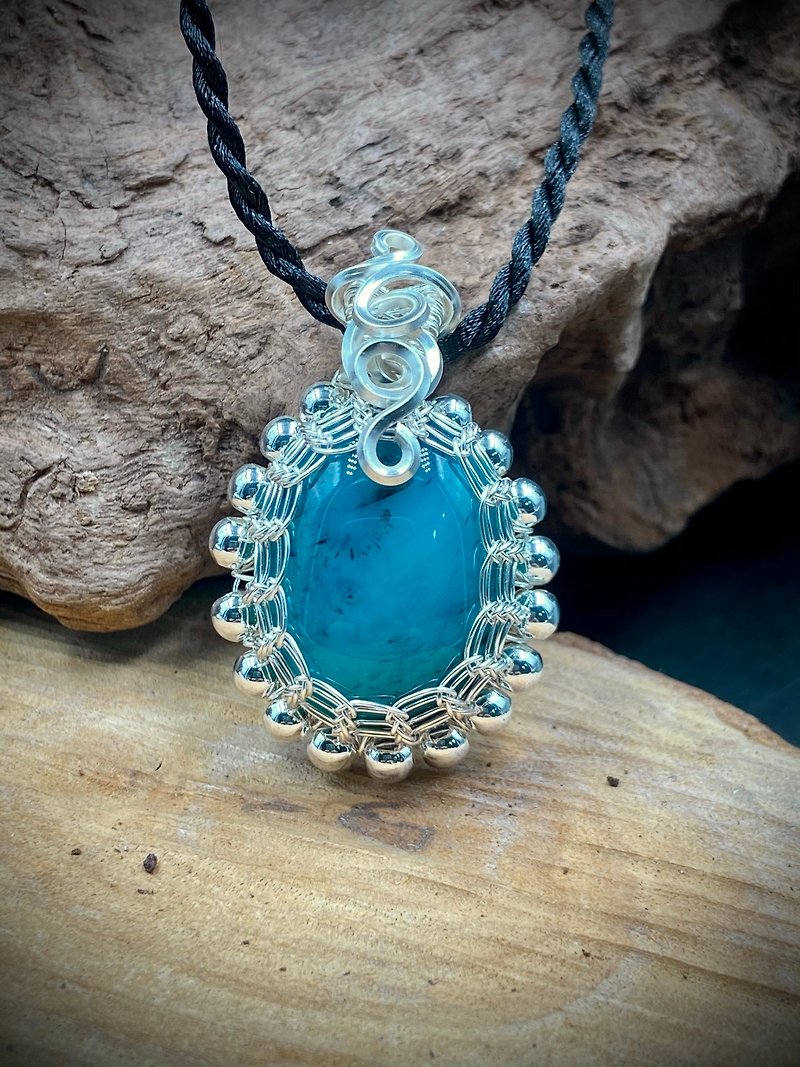 Lubar slowly weaves Taiwan Sapphire ~ Hua Sapphire metal weave - สร้อยคอ - หยก สีน้ำเงิน