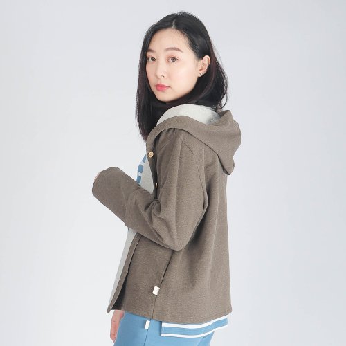 Fantino Home凡第諾家居 UMORFIL膠原蛋白毛呢外套/居家服-麻花啡
