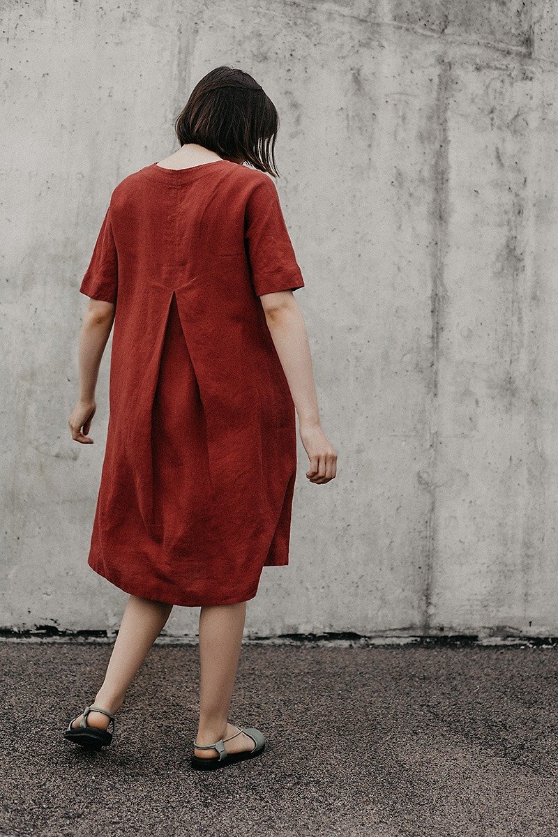 Linen Dress Motumo – 18S16 - 連身裙 - 亞麻 