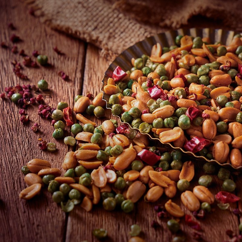Sun-dried peanuts + green beans + pepper (100g) - ขนมคบเคี้ยว - วัสดุอื่นๆ 