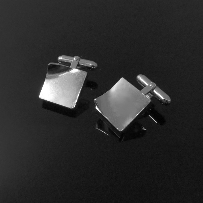 Men's Collection/ Page Turning Square Cufflinks/ 925 Silver - กระดุมข้อมือ - โลหะ สีเงิน