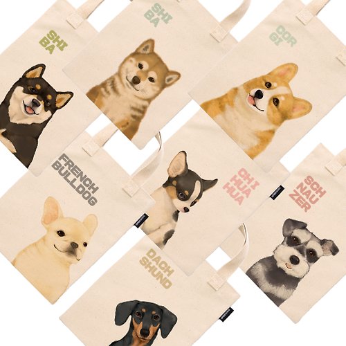 原印臺南 | 小型犬系列 | 合成帆布手提袋/共7款