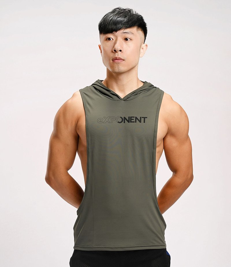 (3色)Actiflex2.0超彈力透氣 燃動極限大側挖機能連帽背心-橄欖綠 - 男背心 - 聚酯纖維 綠色